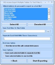 MS Access Export Table To Text File Software screenshot